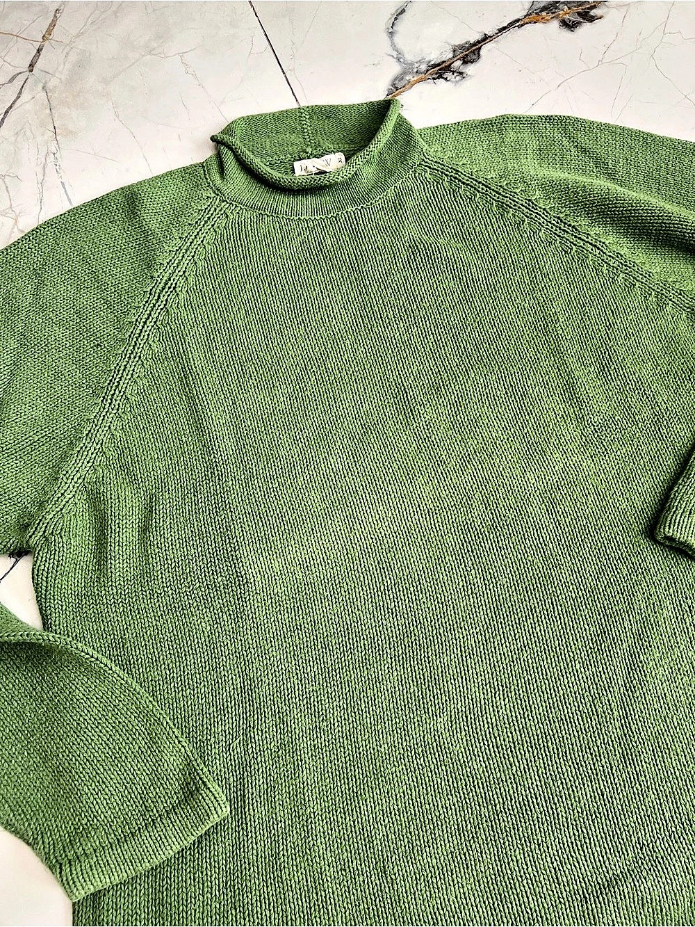 J.Crew Green Turtleneck Sweater Size XL linen cotton blend - Picture 3 of 8